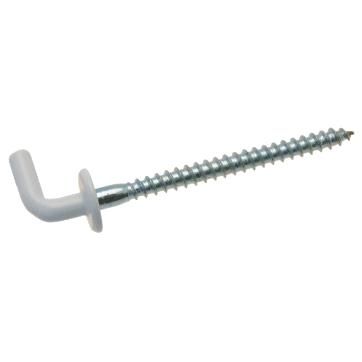 Schroefduimen met borst ijzer epox wit | Shouldered square hooks iron epox white | Gerade Schraubhaken mit Beffe Eisen Epox weiß | Gonds à vis avec embase acier epox blanc