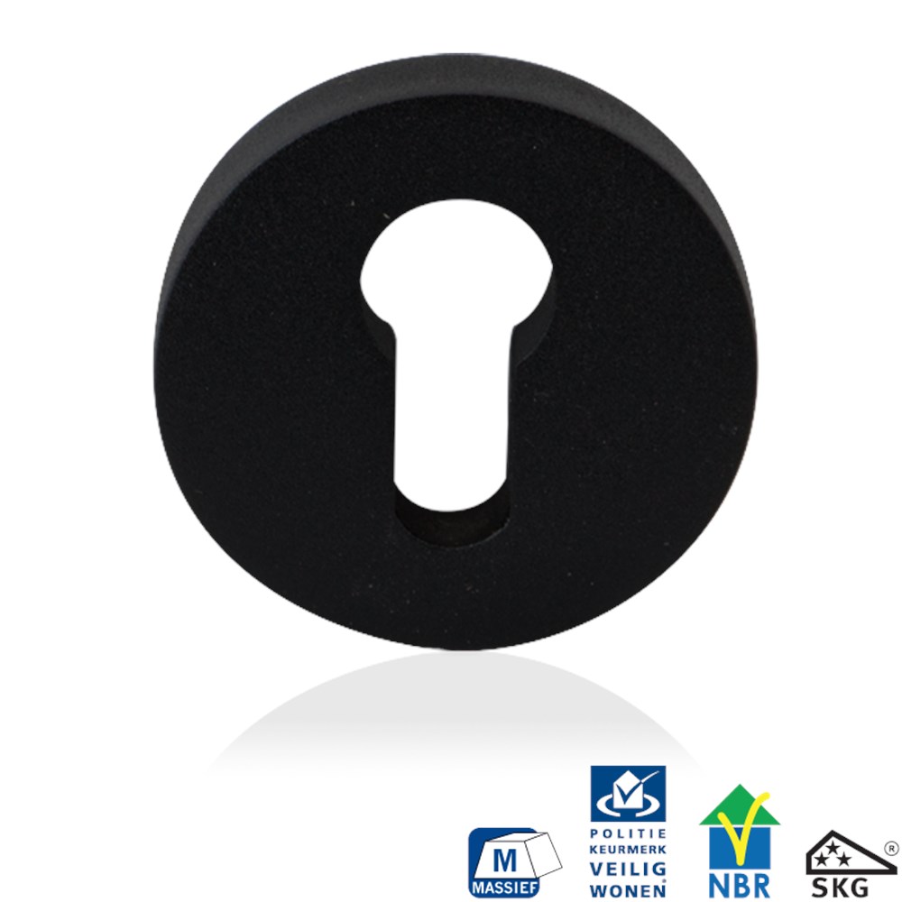 Zwart, Zwart, RVS, PC, Ja, RAL 9005, stuk, Modern, Nee, Veiligheidsbuitenrozet inclusief bevestiging voor deurdikte 40mm en 56mm GPF881861199.png