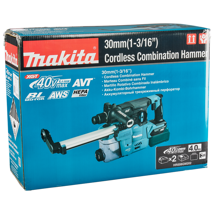 Afbeelding Makita 40 v max combihamer HR008GM202