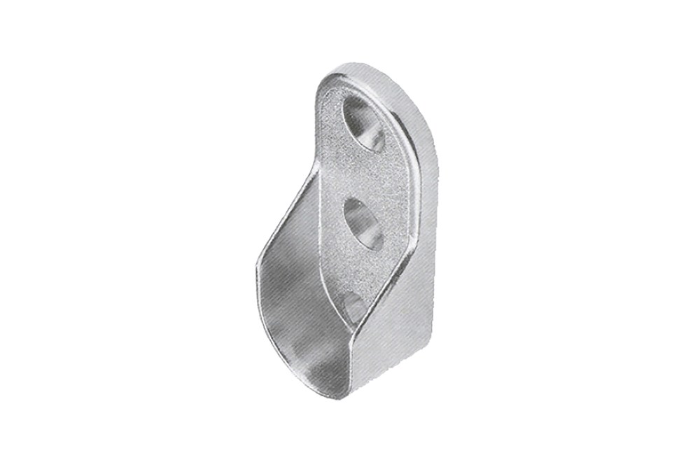 Steun voor garderobebuis, vernikkeld