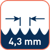 Tandsteek 4,3mm / TPI 6