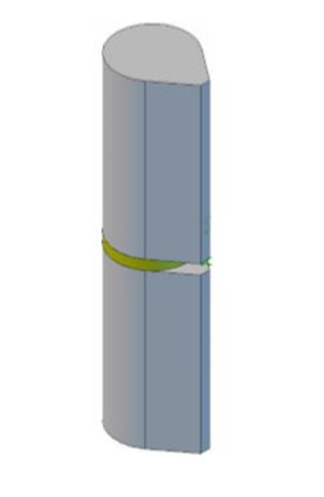 Aanlaspaumelle ronde top vaste stalen stift, blank