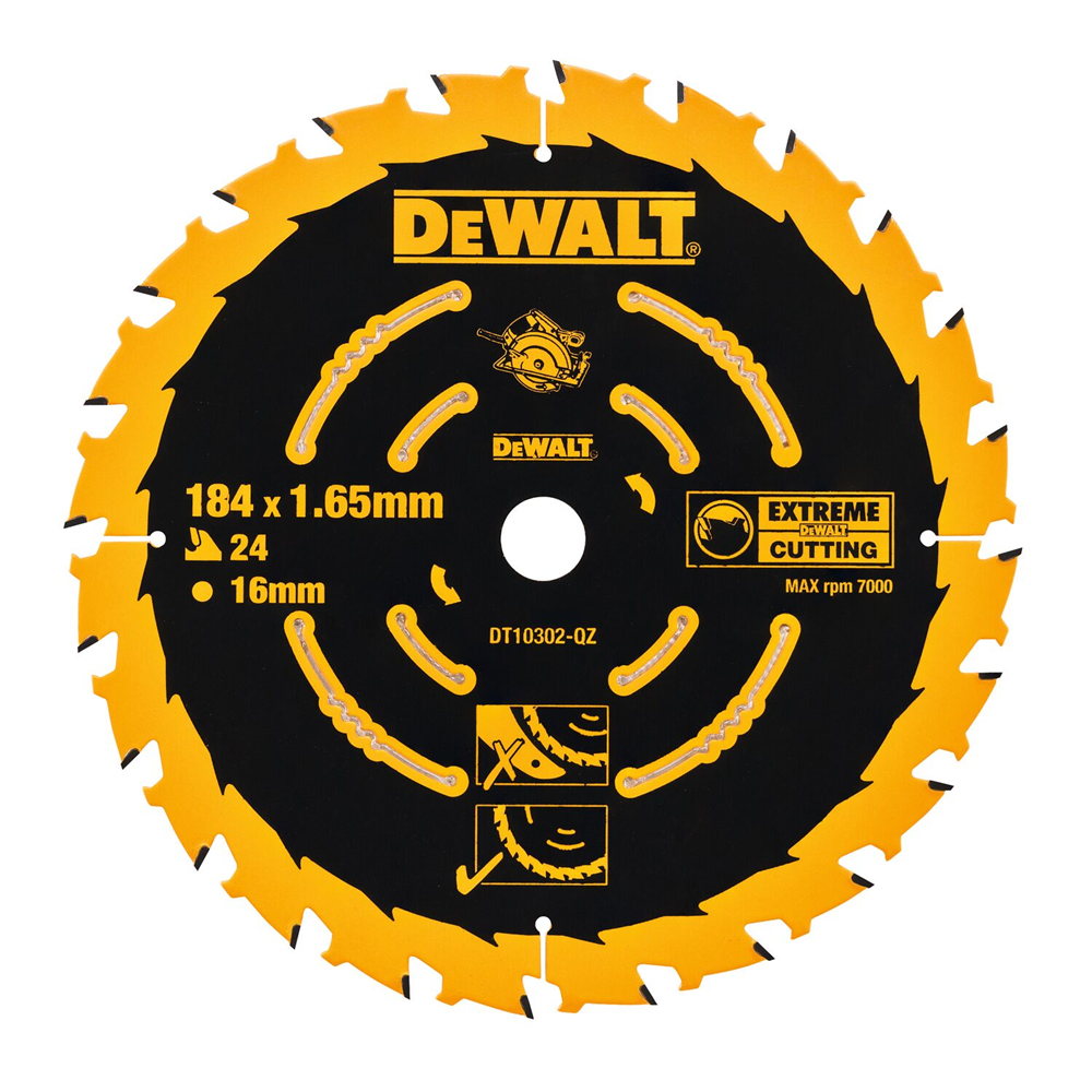 DeWalt DT10302-QZ Elite Circular Saw Blade  184mm x 16mm 24T