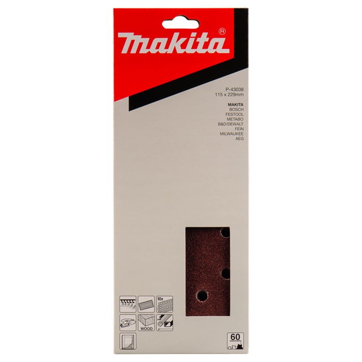 Afbeelding Makita schuurvel k60 115x228 red v. P-43038
