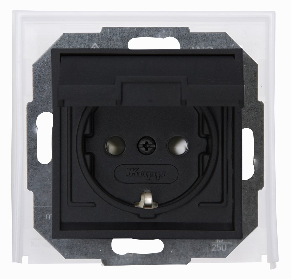 Wandcontactdoos, 1-voudig met randdaarde verhoogde aanraakbeveiliging