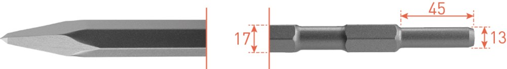 Afbeelding voor Puntbeitel 6-kant 17 / 13x45 215.5