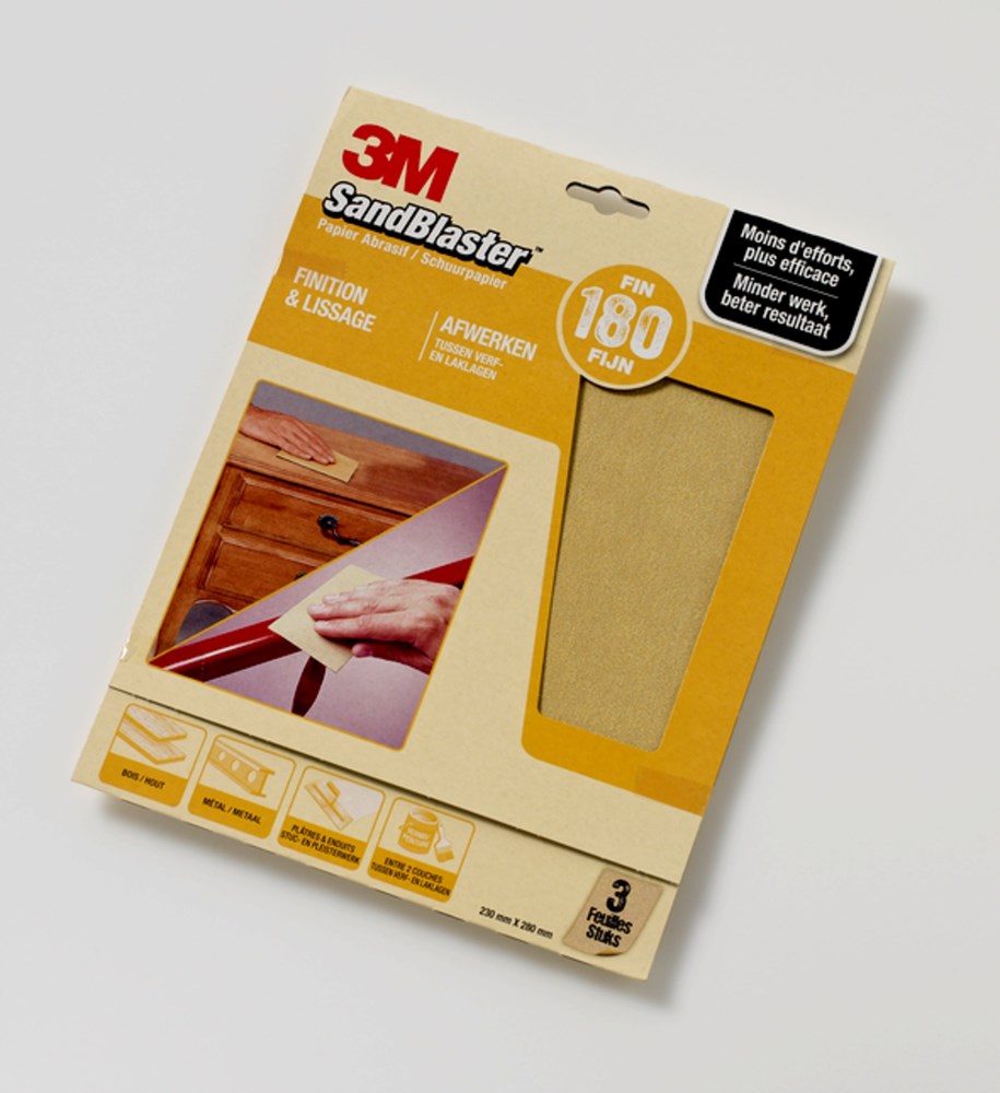 3M Sandblaster Schuurpapier - P180 - 3 Stuks