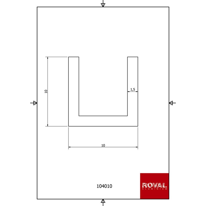 Afbeelding Roval Aluminium u-profiel