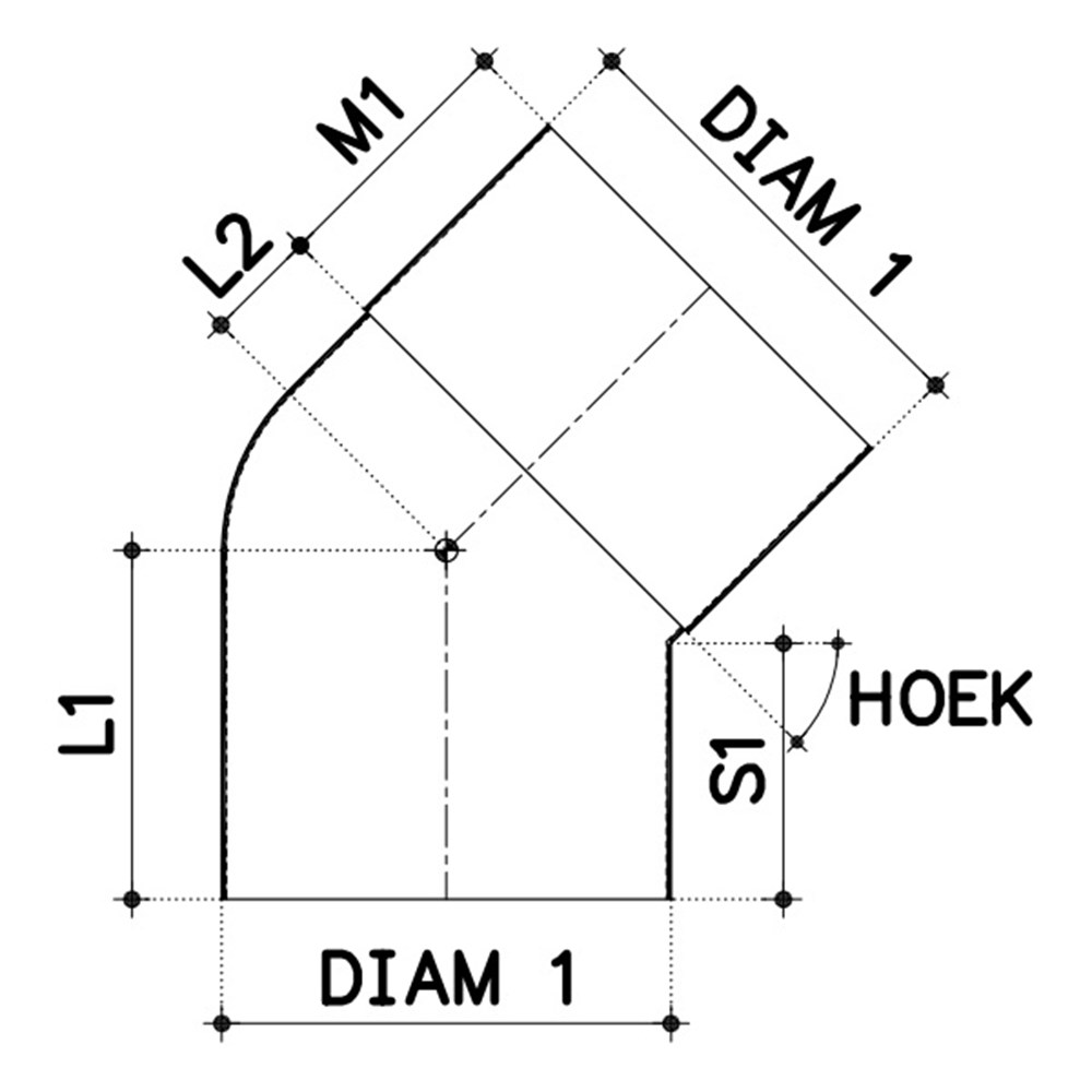 bocht pvc grijs rwa-3 bocht pvc grijs rwa-3