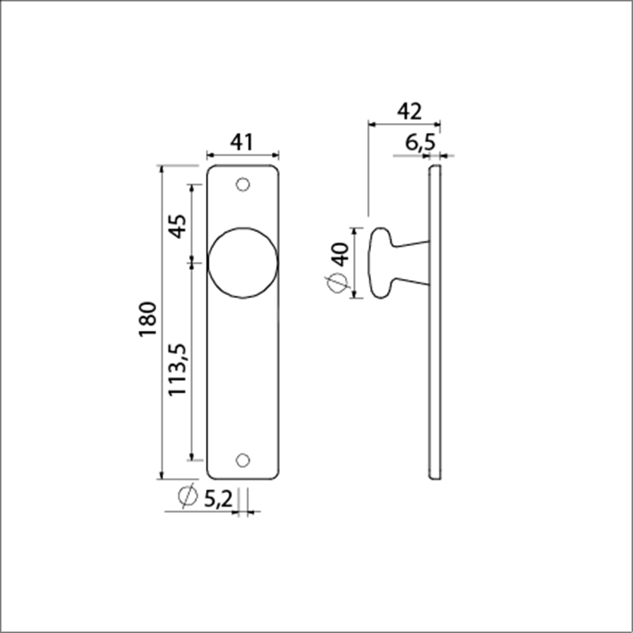 T-180-41 rh bl-knop 160-40