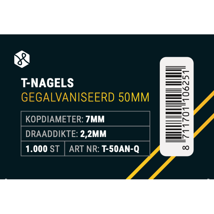 Afbeelding Union nagel T-50 Gegalvaniseerd