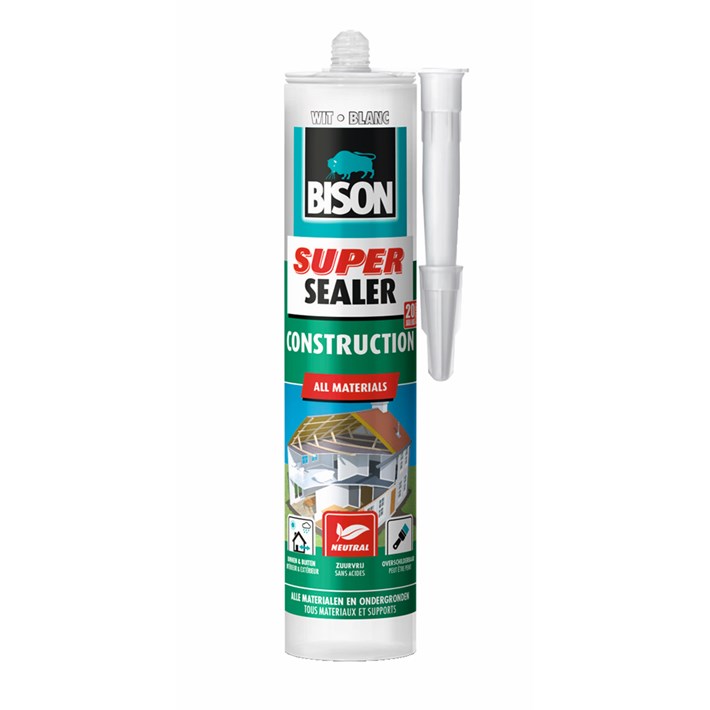 6304528 Bison Super Sealer Construction Cartridge White 290 ml NL/FR