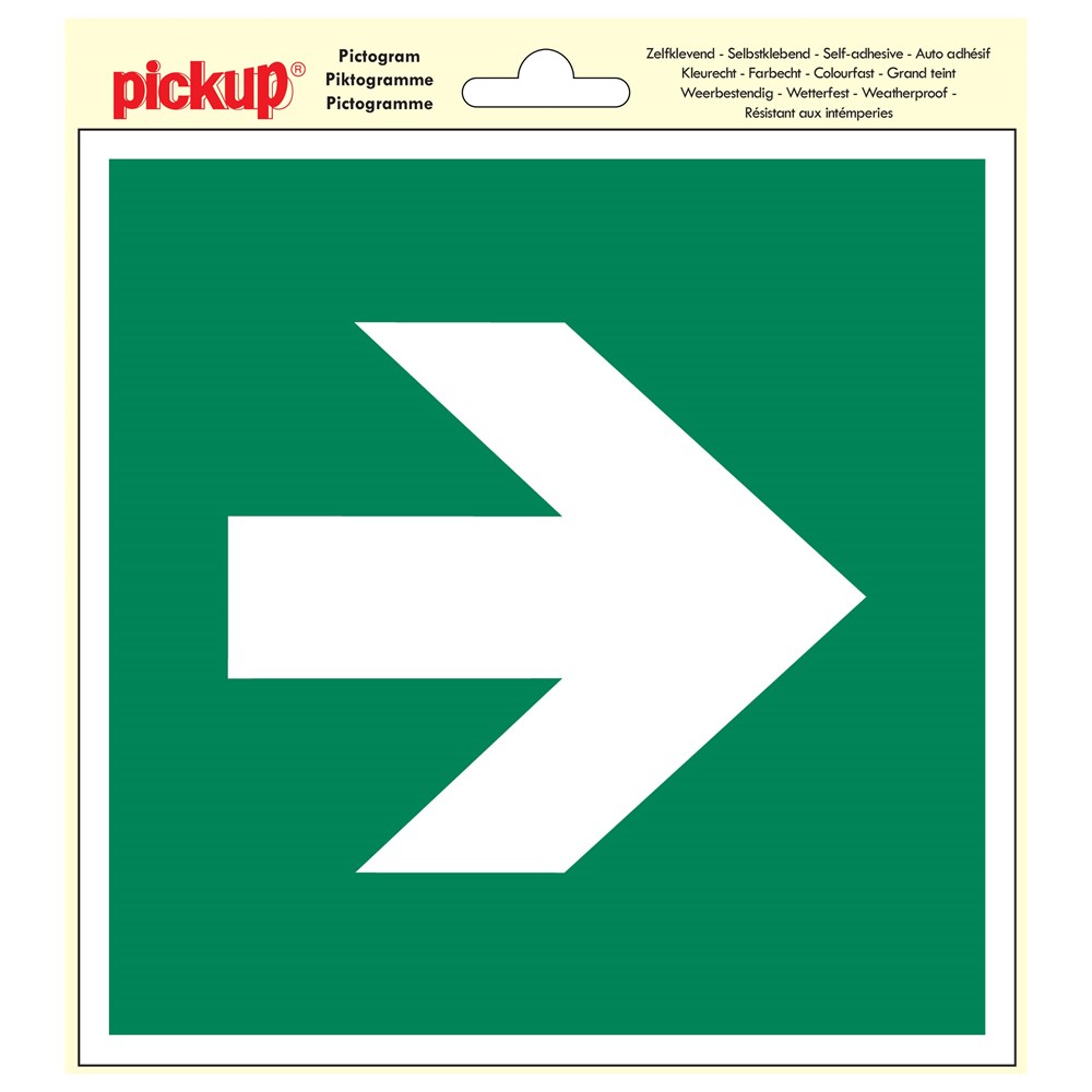 PICTOGRAM 20X20 VLUCHTWEG PIJL RECHT