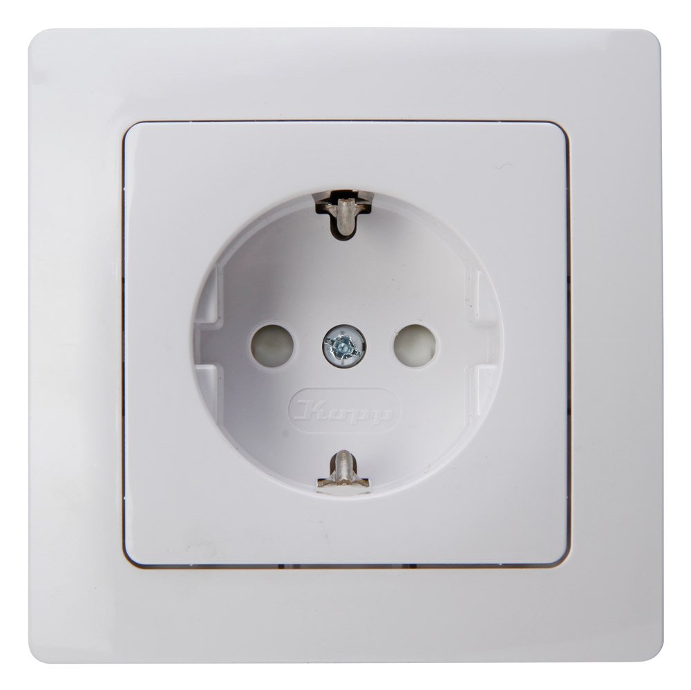 Wandcontactdoos, 1-voudig met randaarde