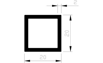 776244012 Vierkante buis aluminium 776244012 Vierkante buis aluminium
