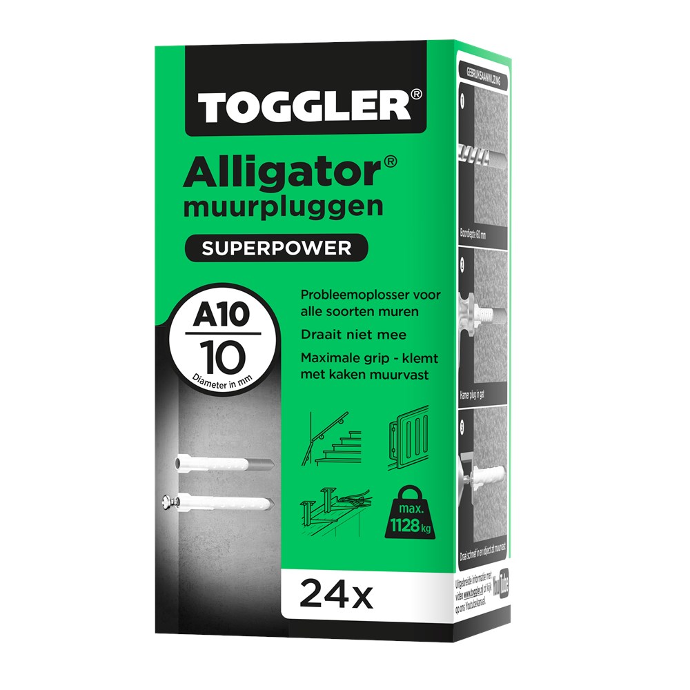 Toggler Alligator Muurplug A10 doos met 24 pluggen.tif