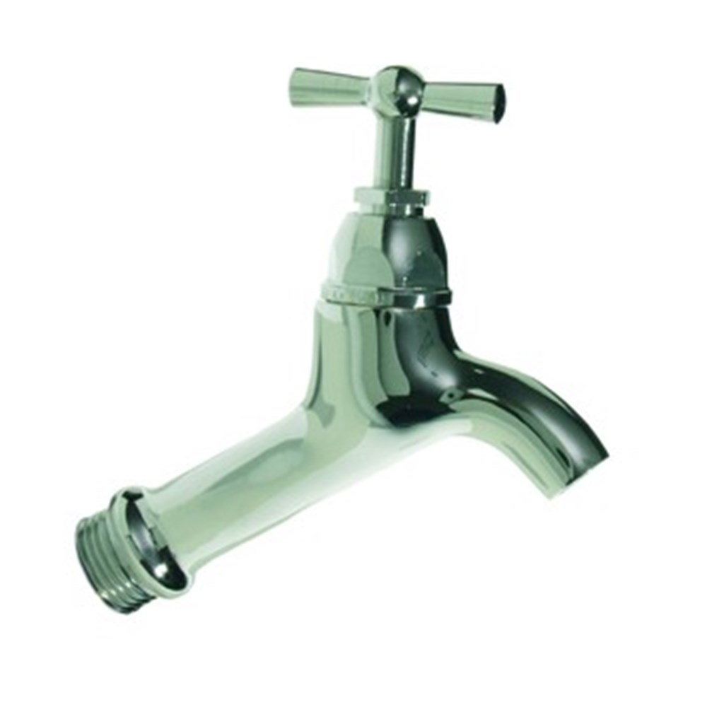 Aftapkraan, messing verchroomd