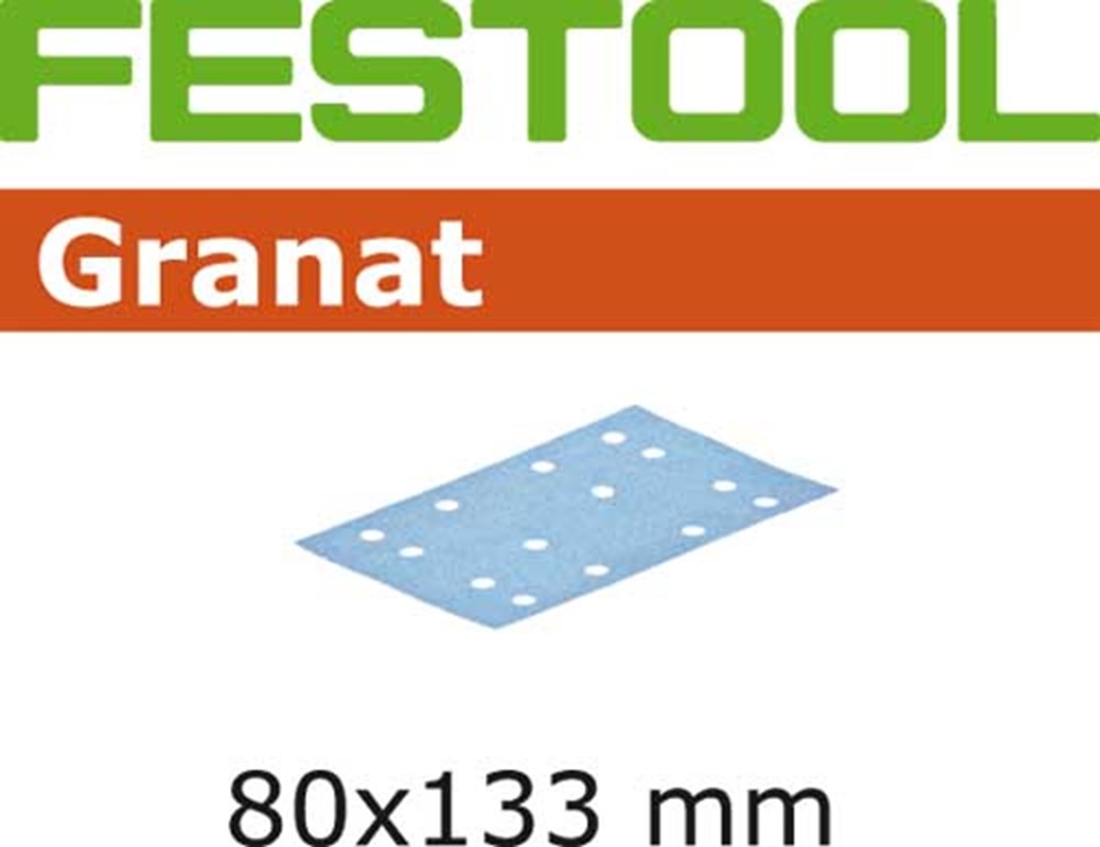 SCHUURSTROOK GRANAT FESTOOL STICKFIX 14GGATEN DS 10STUKS STF  80X133MM P 40