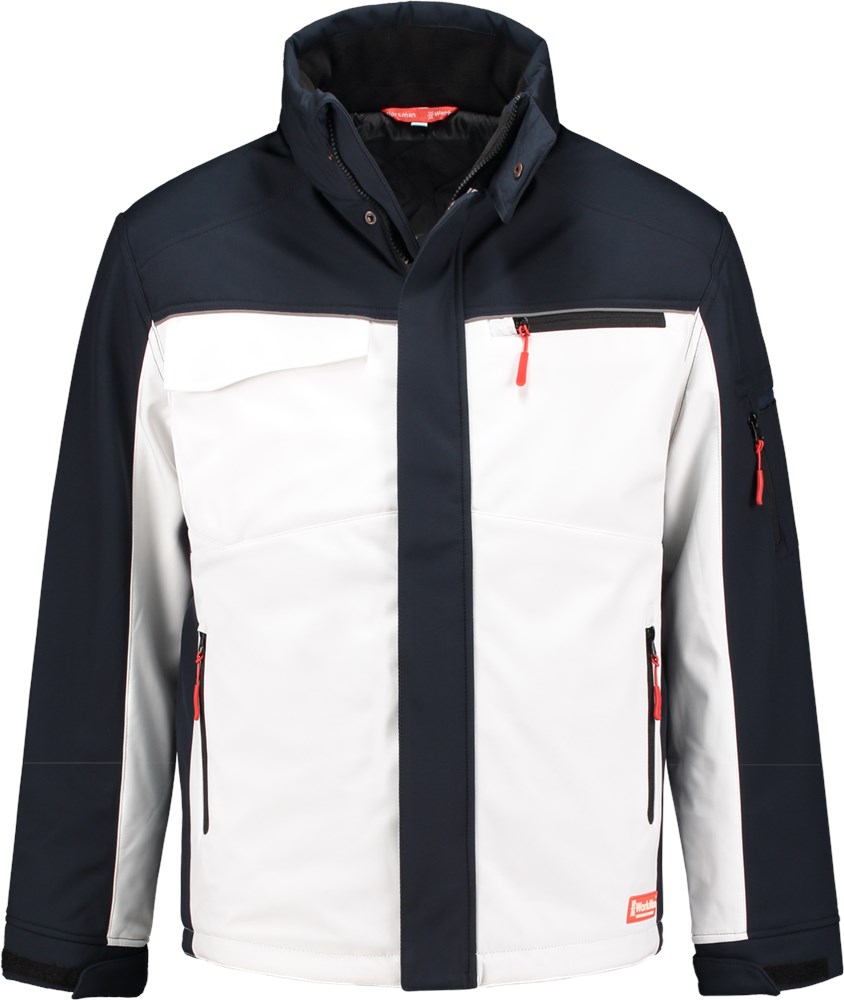 Afbeelding voor Wm winter softshell jack white/navy