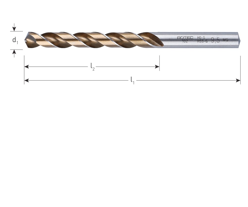 Afbeelding voor HSS-G Spiraalboor, type HD-S, Gold-Line 102