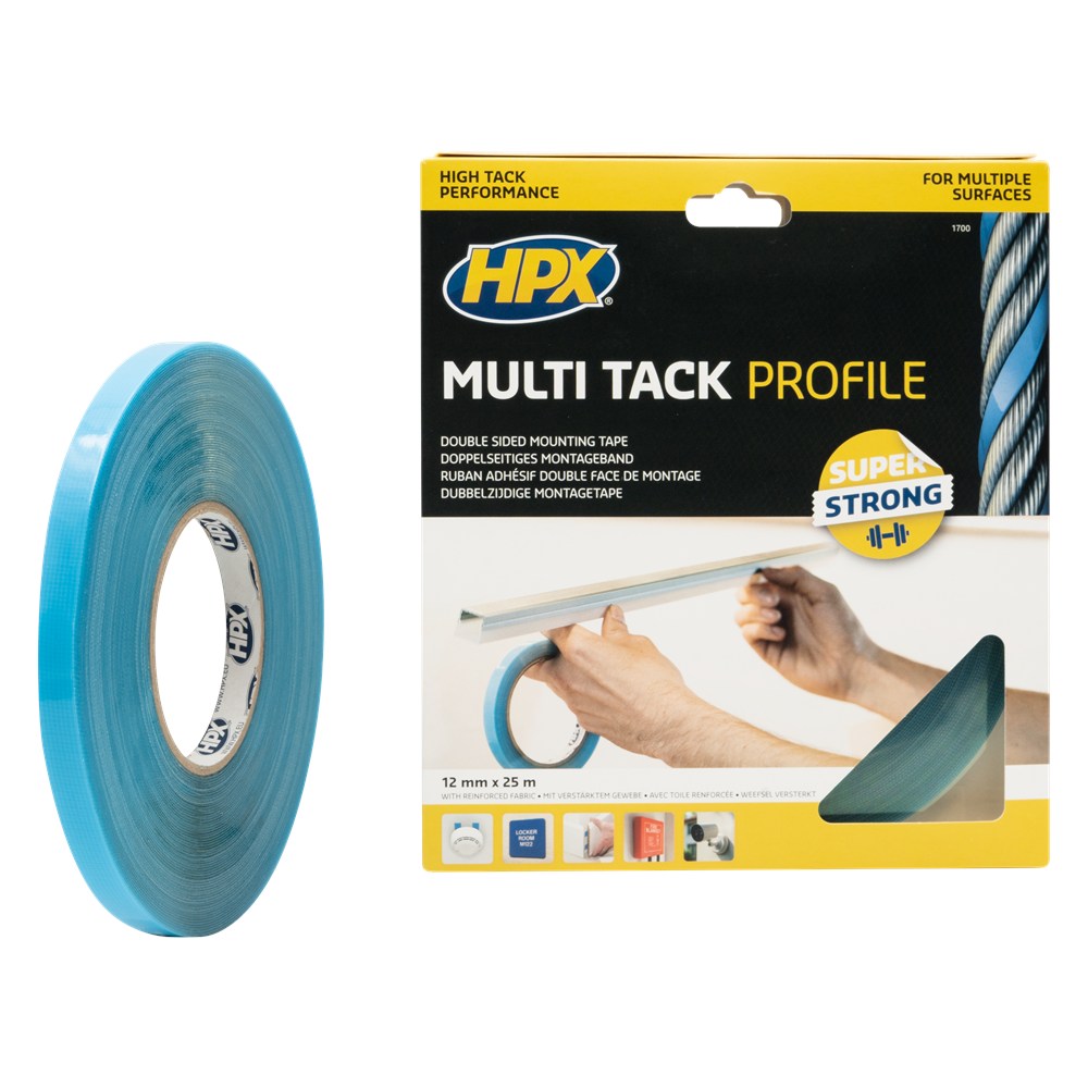 HPX dubbelzijdige multitack tape rol 25 meter (1)
