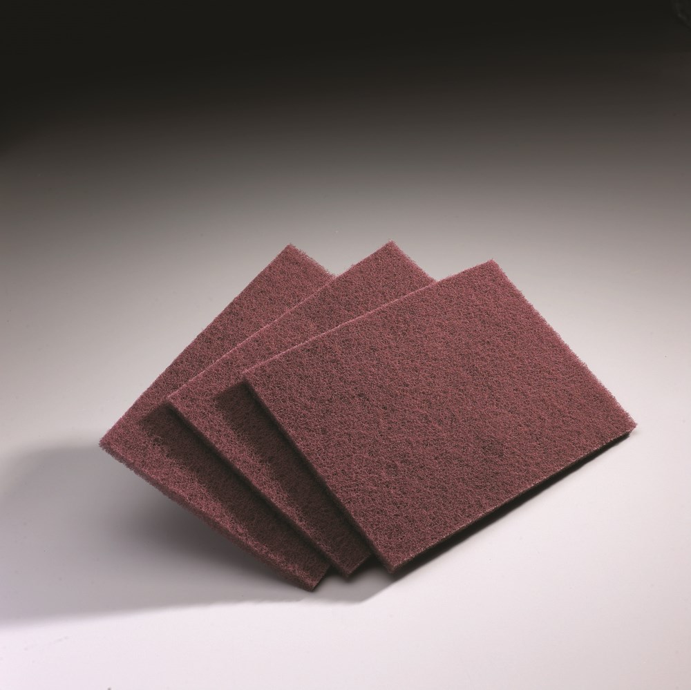 150 mm, 230 mm, Zeer fijn, Aluminiumoxide, Metaal, RVS, aluminium en non-ferro materialen, 10 stuk(s), Vlakschuurmachine, Hand Hand Pads - Non-Woven - General Purpose - Maroon_35834.jpg