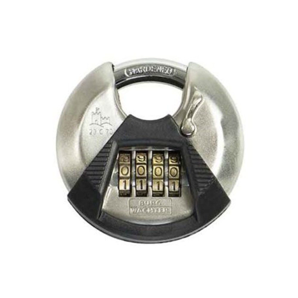 Afbeelding voor Cijferhangslot discus RVS 70mm 
