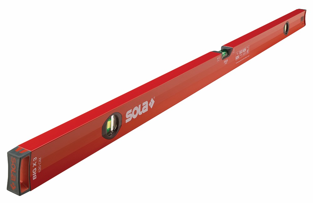 Afbeelding voor Alu-Waterpas X-profiel BIGX3/100 100cm 3 libellen 0,50mm/m rood BIGX3