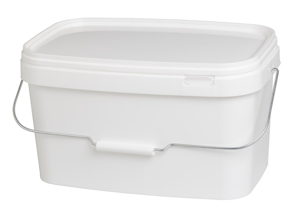 10 LTR RECHTHOEKIGE EMMER WIT - INCL DEKSEL (1)