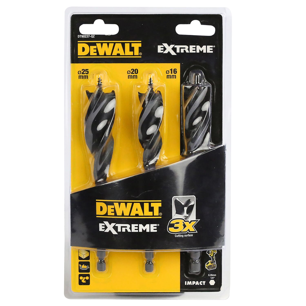 DeWalt DT90237-QZ Spade Bit Tri Flute Ect 3pc Set 152mm