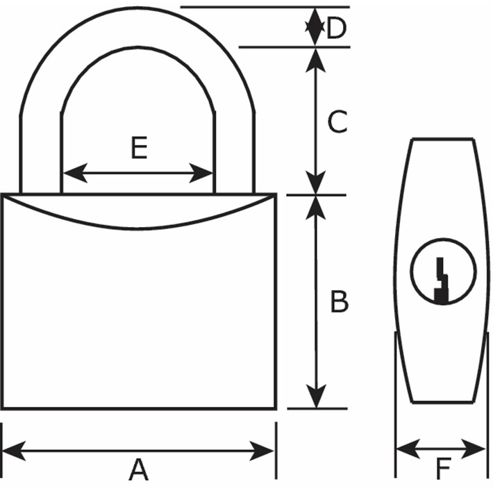 Lijntekening DX hangslot