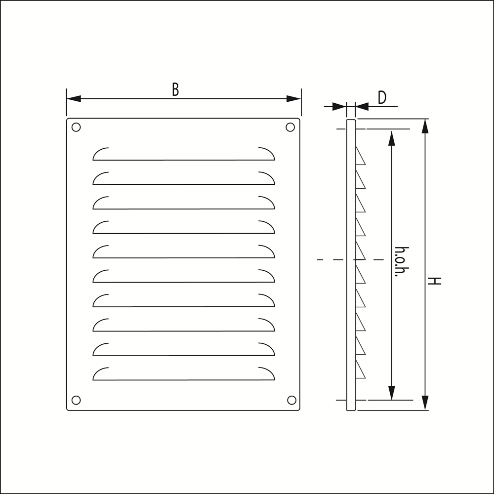 Afbeelding voor Schoepenrooster, aluminium