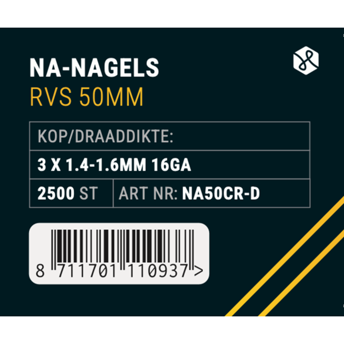 Afbeelding Union nagel NA50 RVS