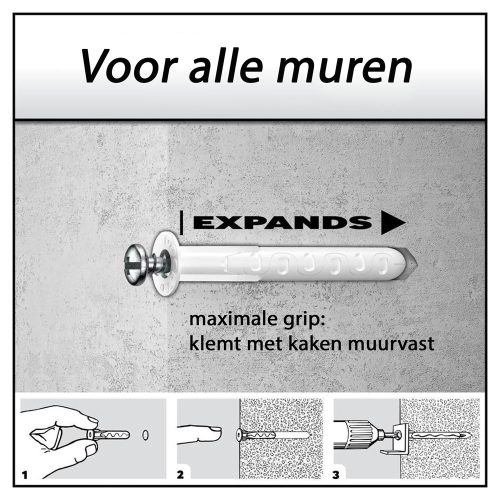 Afbeelding voor Toggler Alligator plug + flens AF5 Ø5mm doos 40st wanddikte > 6,5mm