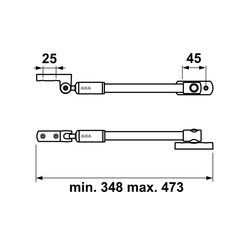 telescoop uitzetter staalgrijs/grijs axa-4 telescoop uitzetter staalgrijs/grijs axa-4