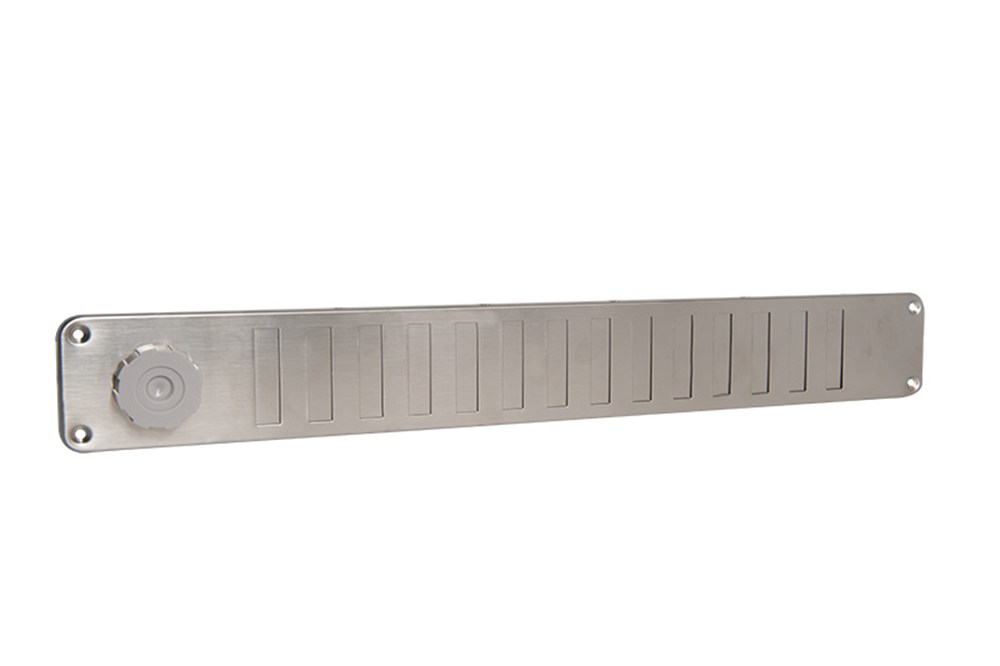 RVS SCHUIFROOSTER 495 X 65MM MET GAAS EN DRAAIKNOP