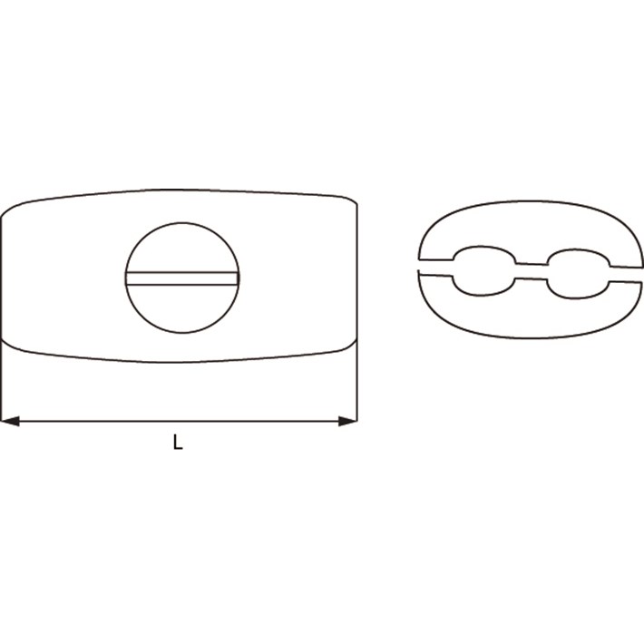 Lijntekening eivormklem