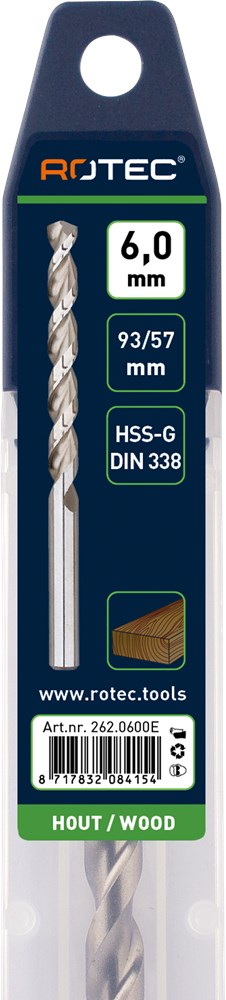 Afbeelding voor HSS-G Houtspiraalboor, type TLS, in EV-pack 262