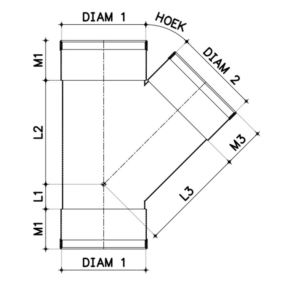 T-stuk pvc grijs rwa-3 T-stuk pvc grijs rwa-3