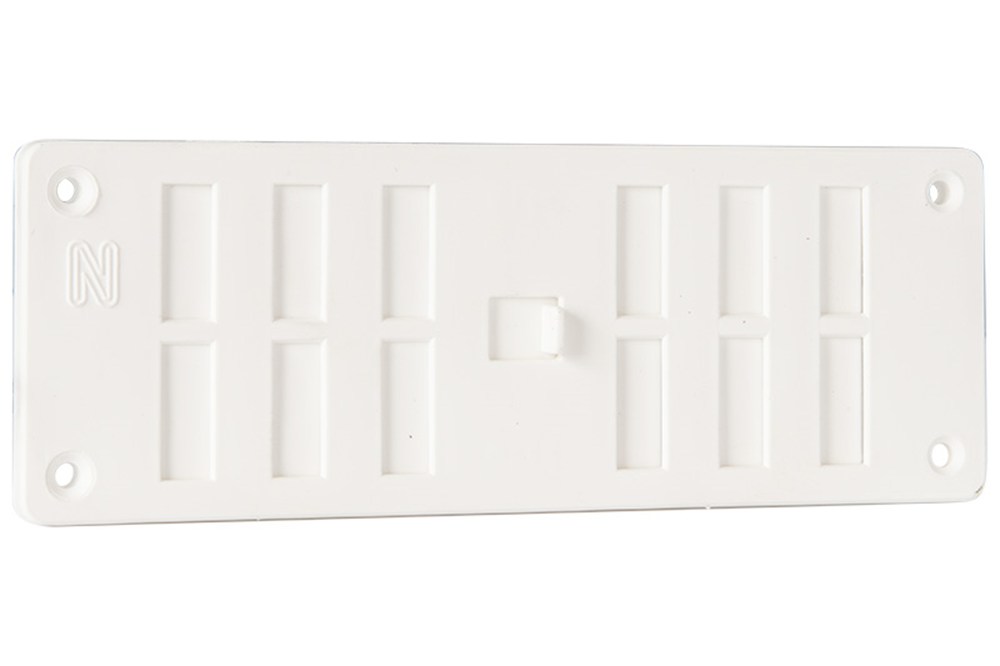 AFSLUITBAAR VENTILATIEROOSTER 165 X 60MM MET SCHUIF EN GAAS, WIT