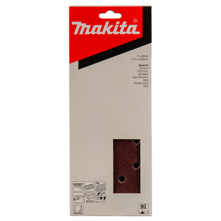Afbeelding Makita schuurvel k80 115x228 red v. P-43044