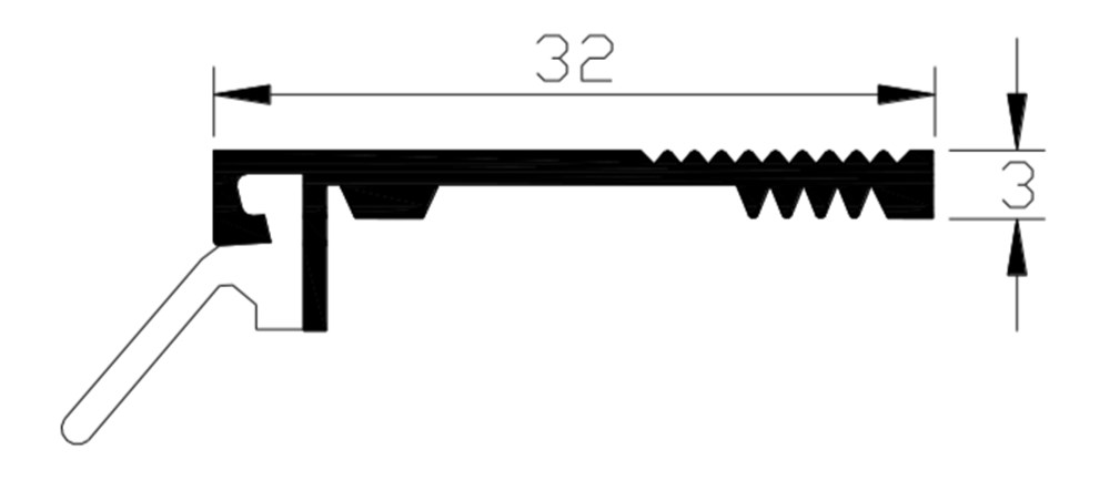 Afbeelding voor slijtdorpelprofiel 3 meter type 826.AR 826.AR