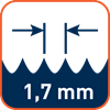 Tandsteek 1,7mm / TPI 15