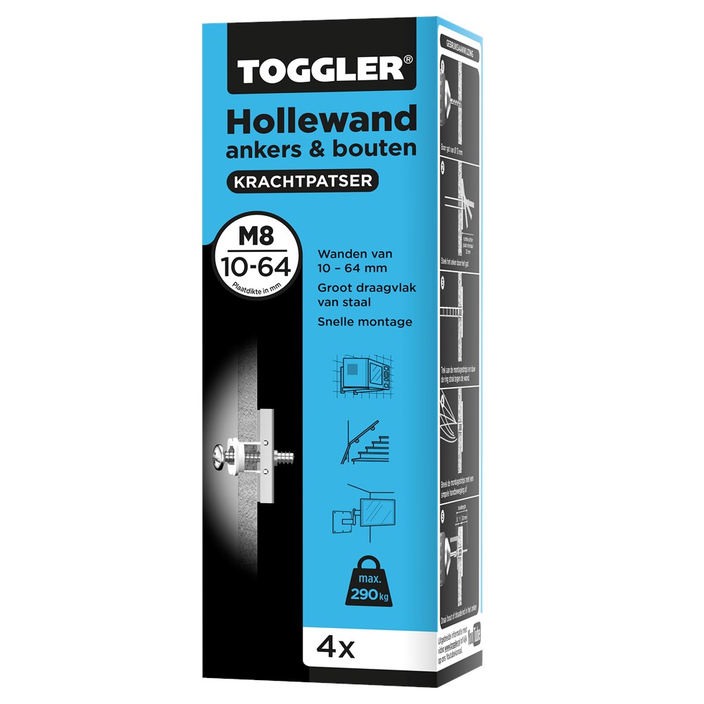 Toggler Hollewandanker M8 doos met 4 ankers plus bouten.tif