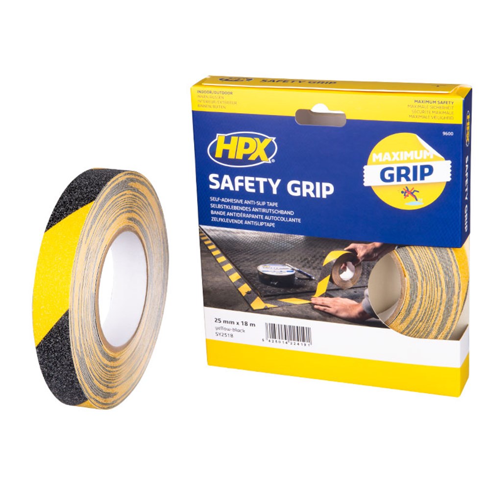 HPX anti-slipband zwart/geel rol 18 meter (1)