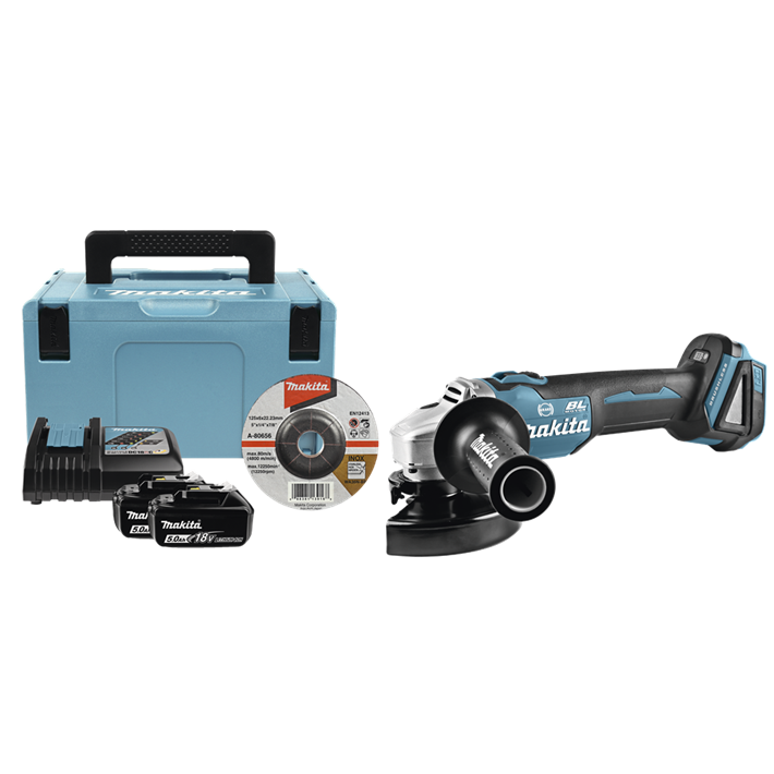 Afbeelding Makita 18 v haakse slijper 125 mm DGA506RTJ