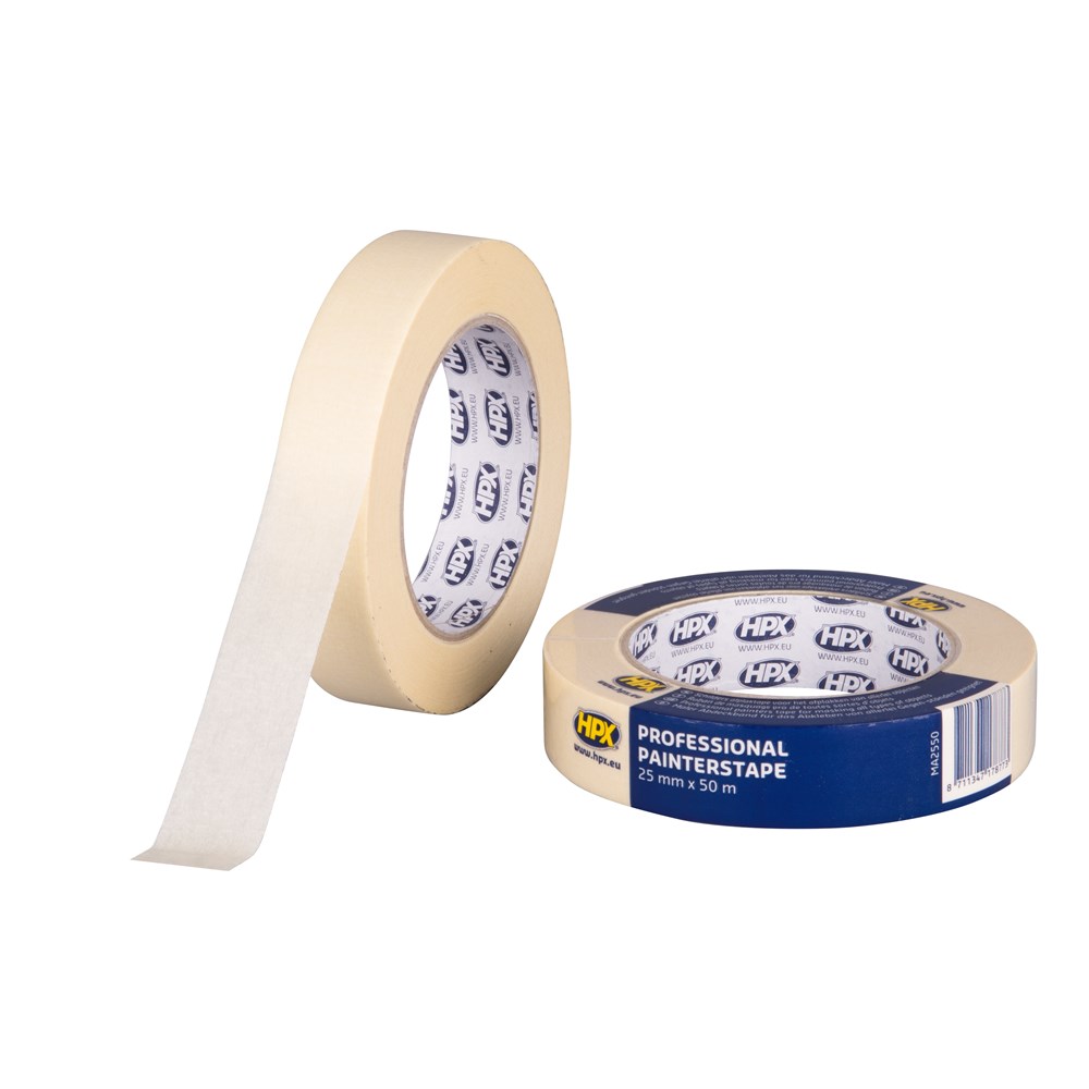 Masking tape 60°C - crèmewit 25mm x 50m
