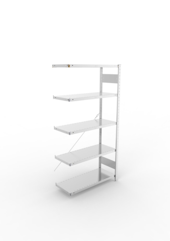 systeemstelling,aanbouwveld,CLIP,HxBxD 2000x1006x436mm,vakl. 150kg,5xStalen bodem,eenzijdig,staande