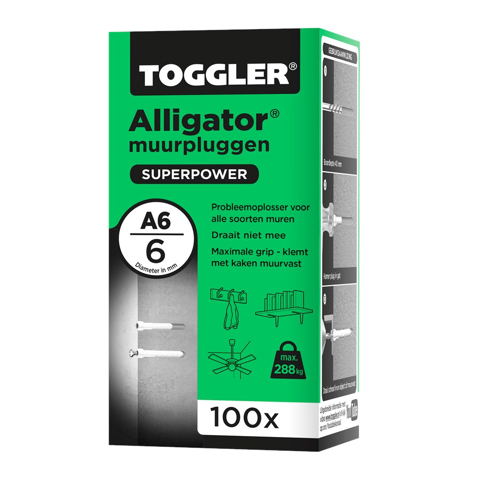 Afbeelding voor Alligator muurplug A6 Ø6mm