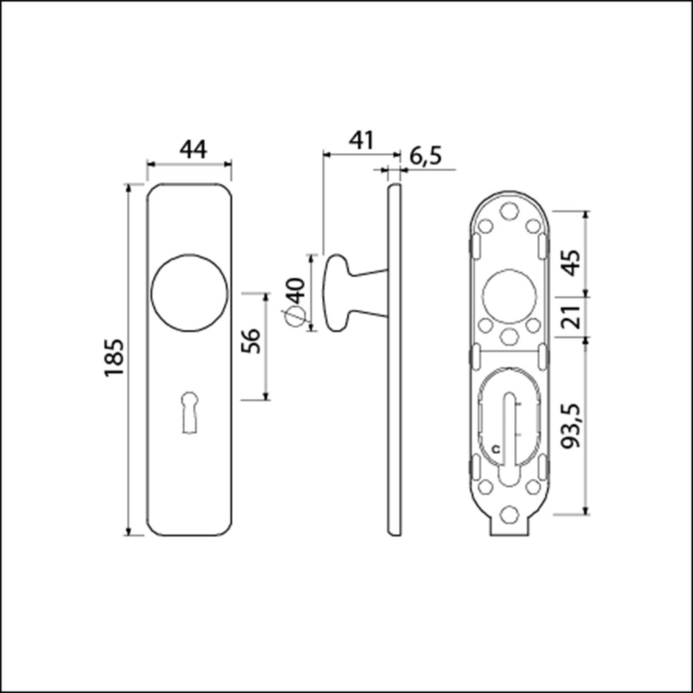 KNOP 160/40 VAST KORTSCHILD 185/44 KLIK SL 56 ZWART 9005 STR KNOP 160/40 VAST KORTSCHILD 185/44 KLIK SL 56 ZWART 9005 STR